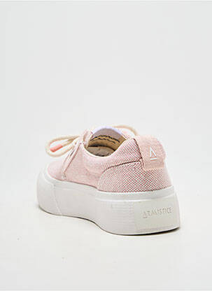 Baskets tissage satiné talon plat jusqu'à 3cm rose ARMISTICE femme