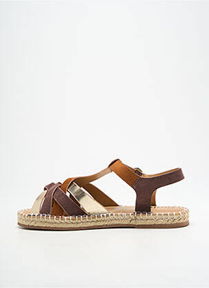 Espadrilles tissage satiné talon plat jusqu'à 3cm marron ARMISTICE femme