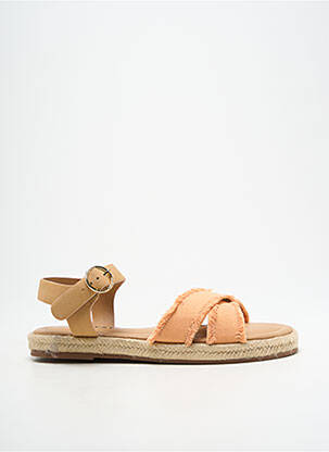 Sandales/nu pieds matière lisse talon plat jusqu'à 3cm orange ARMISTICE femme