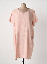 Robe courte manches courtes manches courtes rose clair ITALY MODA femme