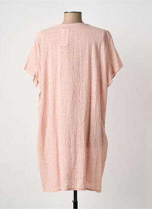 Robe courte manches courtes manches courtes rose clair ITALY MODA femme