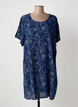 Robe courte manches courtes manches courtes bleu NEW COLLECTION femme