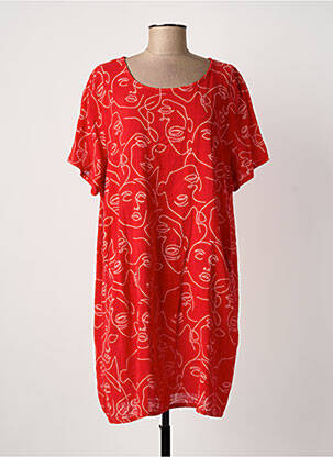 Robe courte manches courtes manches courtes rouge NEW COLLECTION femme