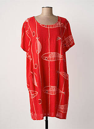 Robe courte manches courtes manches courtes rouge NEW COLLECTION femme