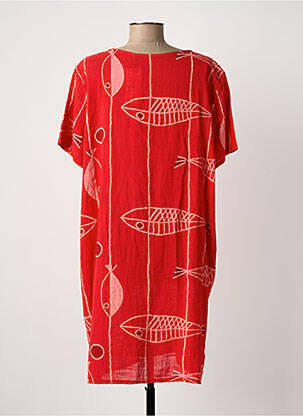 Robe courte manches courtes manches courtes rouge NEW COLLECTION femme