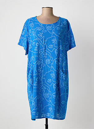 Robe courte manches courtes manches courtes bleu clair NEW COLLECTION femme