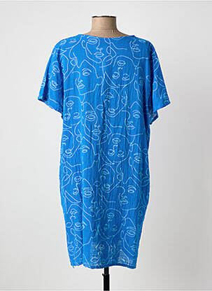Robe courte manches courtes manches courtes bleu clair NEW COLLECTION femme