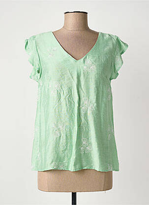 Top manches courtes manches courtes vert MAELLE femme