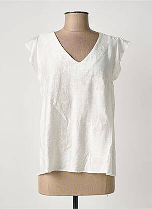 Top manches courtes manches courtes blanc MAELLE femme