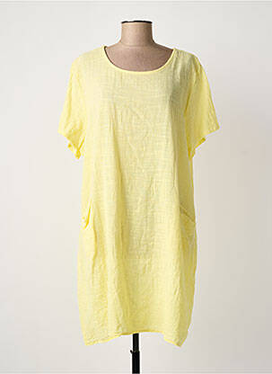 Robe courte manches courtes manches courtes jaune NEW COLLECTION femme