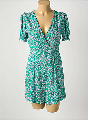 Combishort col cache-coeur manches courtes vert COPPEROSE femme