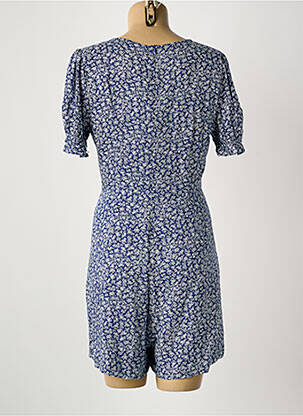 Combishort col cache-coeur manches courtes bleu COPPEROSE femme
