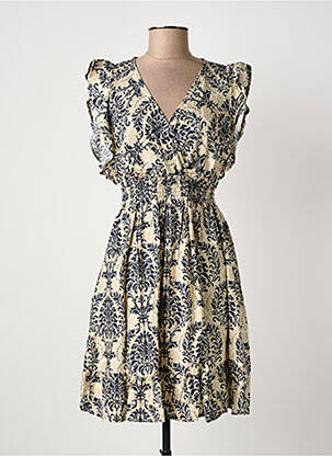 Robe mi-longue bleu ELENA femme