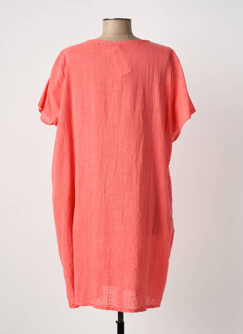 Robe courte manches courtes manches courtes rose ITALY MODA femme