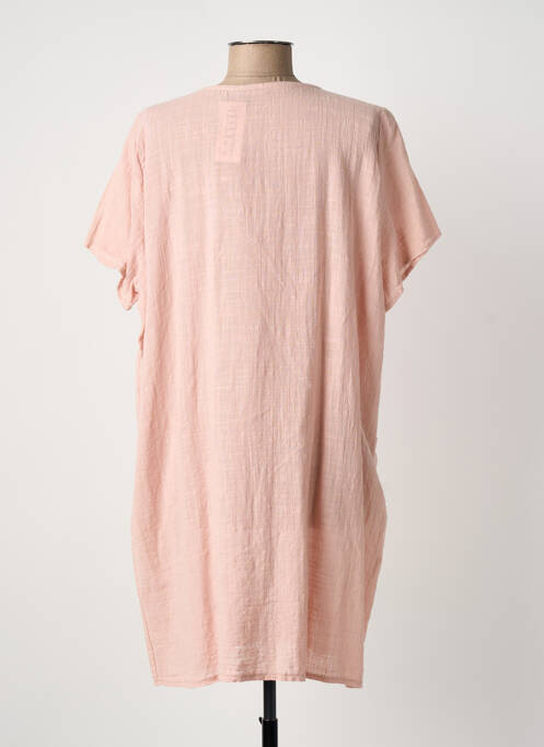 Robe courte manches courtes manches courtes rose clair ITALY MODA femme