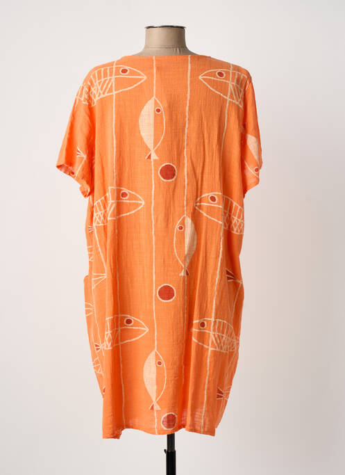 Robe courte manches courtes manches courtes orange NEW COLLECTION femme