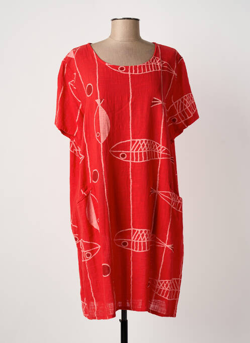 Robe courte manches courtes manches courtes rouge NEW COLLECTION femme