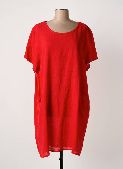 Robe courte manches courtes manches courtes rouge NEW COLLECTION femme