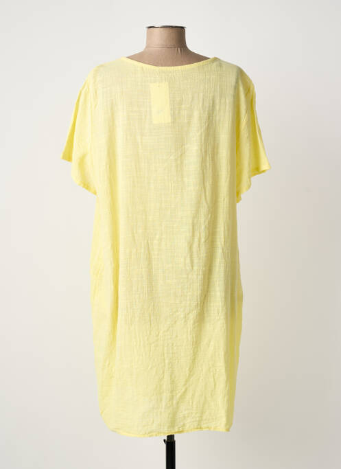 Robe courte manches courtes manches courtes jaune NEW COLLECTION femme