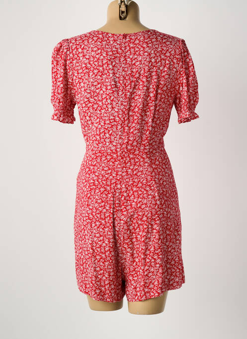 Combishort col cache-coeur manches courtes rouge COPPEROSE femme