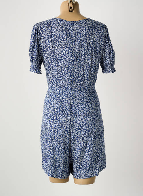 Combishort col cache-coeur manches courtes bleu COPPEROSE femme