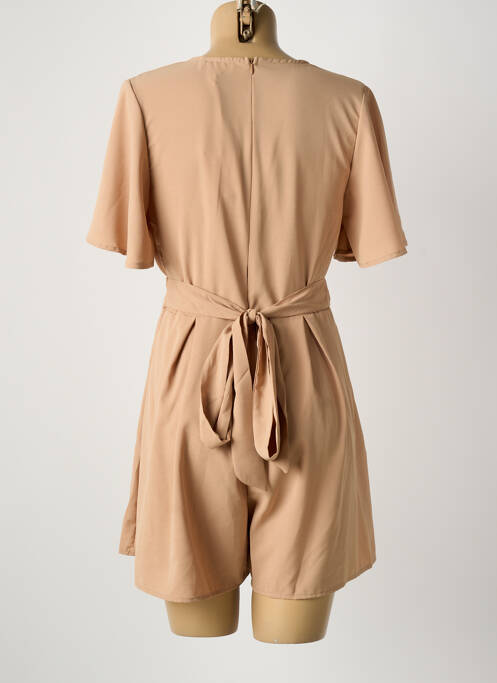 Combishort col v manches longues beige VINTAGE DRESSING femme