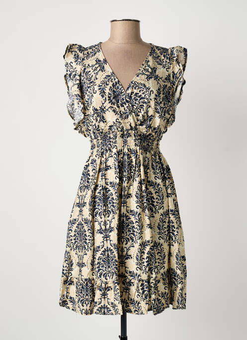 Robe mi-longue bleu ELENA femme