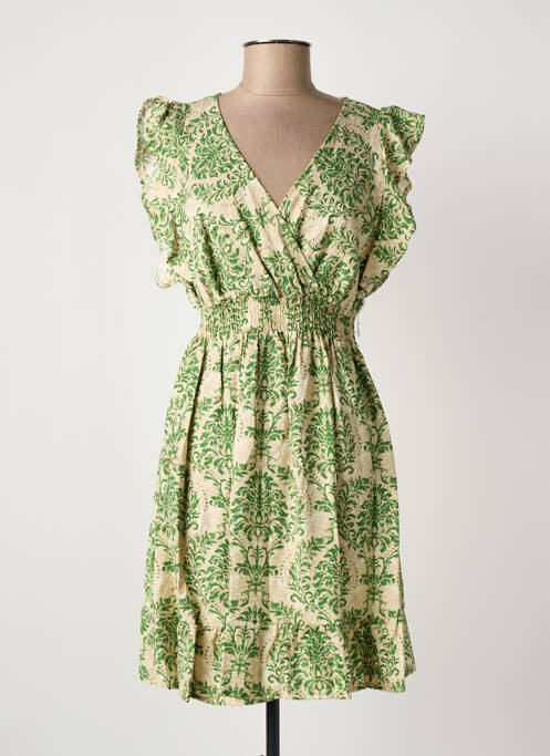 Robe mi-longue vert ELENA femme