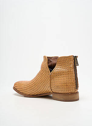 Bottines/boots tissage satiné talon plat jusqu'à 3cm marron KING TARTUFOLI femme