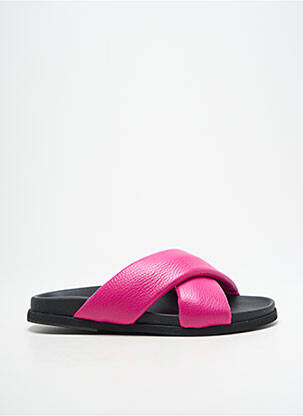 Mules/sabots tissage satiné talon plat jusqu'à 3cm rose THERA'S femme