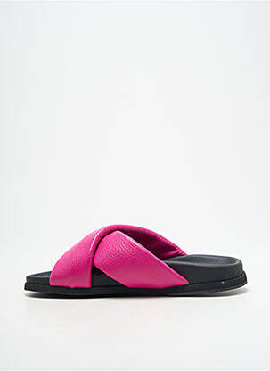 Mules/sabots tissage satiné talon plat jusqu'à 3cm rose THERA'S femme