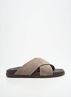 Mules/sabots nubuck talon plat jusqu'à 3cm gris THERA'S femme