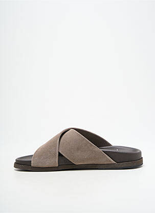 Mules/sabots nubuck talon plat jusqu'à 3cm gris THERA'S femme