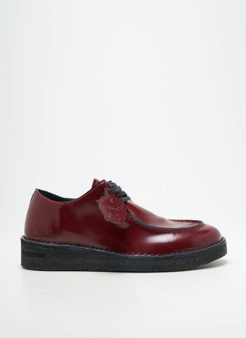 Derbies matière lisse talon plat jusqu'à 3cm rouge OSWEN femme