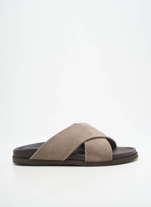 Mules/sabots nubuck talon plat jusqu'à 3cm gris THERA'S femme