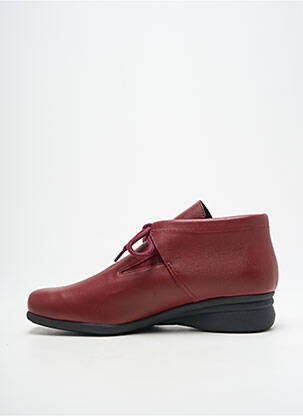 Bottines/boots tissage satiné talon plat jusqu'à 3cm rouge HIRICA femme