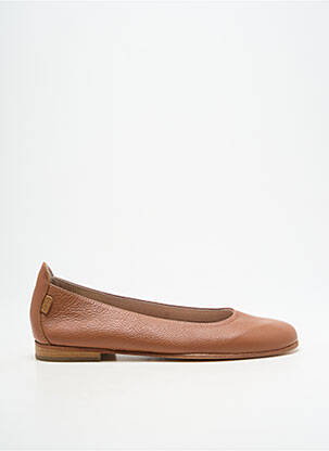 Ballerines matière lisse talon plat jusqu'à 3cm marron MADE IN ROMANS femme