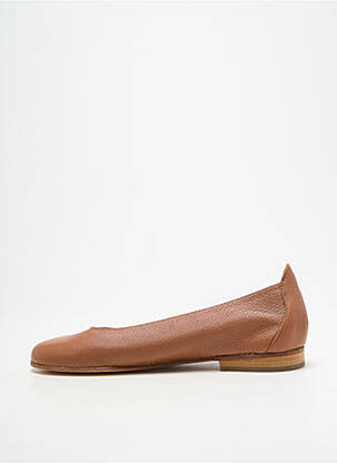 Ballerines matière lisse talon plat jusqu'à 3cm marron MADE IN ROMANS femme