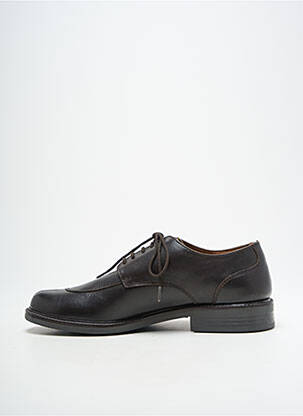 Derbies tissage satiné talon bas marron ARIMA homme