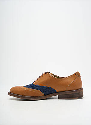 Derbies tissage satiné talon bas marron HACTER homme
