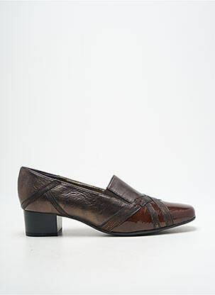 Escarpins bout carré talon plat jusqu'à 3cm marron PEDI GIRL femme