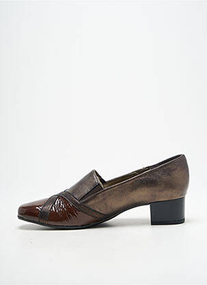 Escarpins bout carré talon plat jusqu'à 3cm marron PEDI GIRL femme