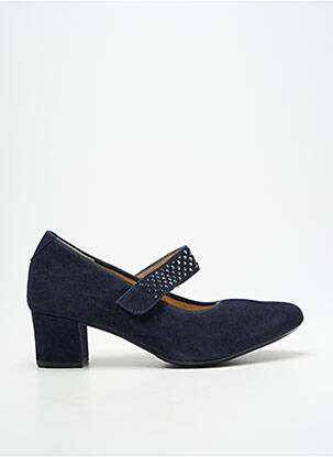 Escarpins nubuck talon de 4 à 6cm bleu HASSIA femme