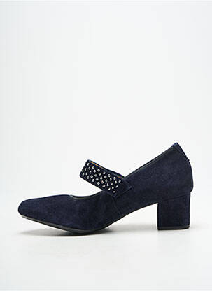Escarpins nubuck talon de 4 à 6cm bleu HASSIA femme