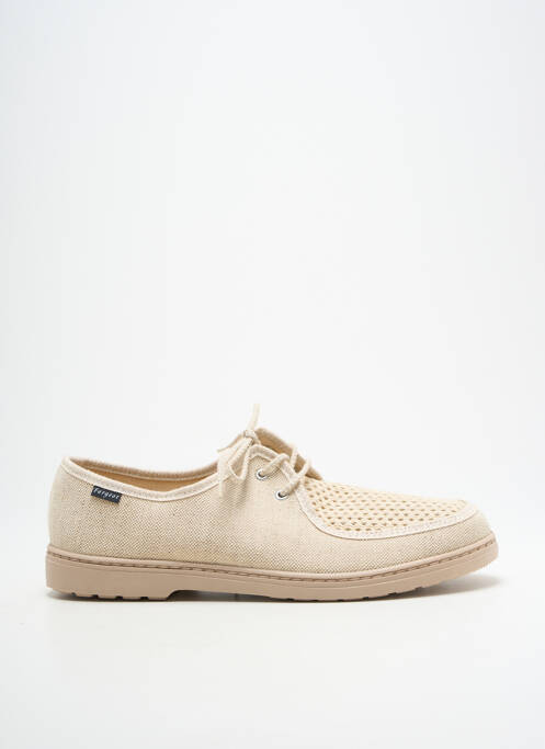 Derbies bout rond talon bas beige FARGEOT homme