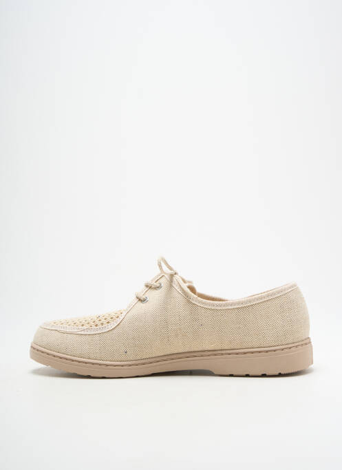 Derbies bout rond talon bas beige FARGEOT homme