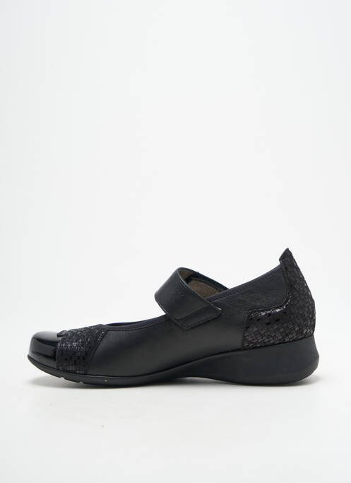 Ballerines fermeture scratch talon plat jusqu'à 3cm noir PEDI GIRL femme