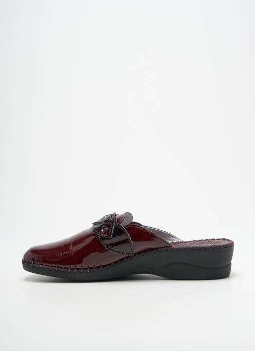Mules/sabots matière lisse talon de 4 à 6cm rouge LA PLUME femme