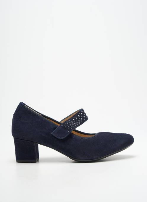 Escarpins tissage satiné talon de 4 à 6cm bleu HASSIA femme