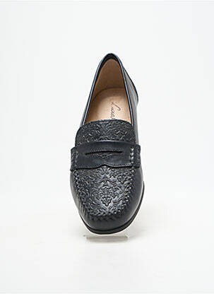Mocassins tissage satiné talon plat jusqu'à 3cm noir LUXAT femme
